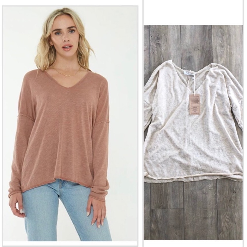 NWT Project Social Textured Seamed Long Sleeve T-Shirt